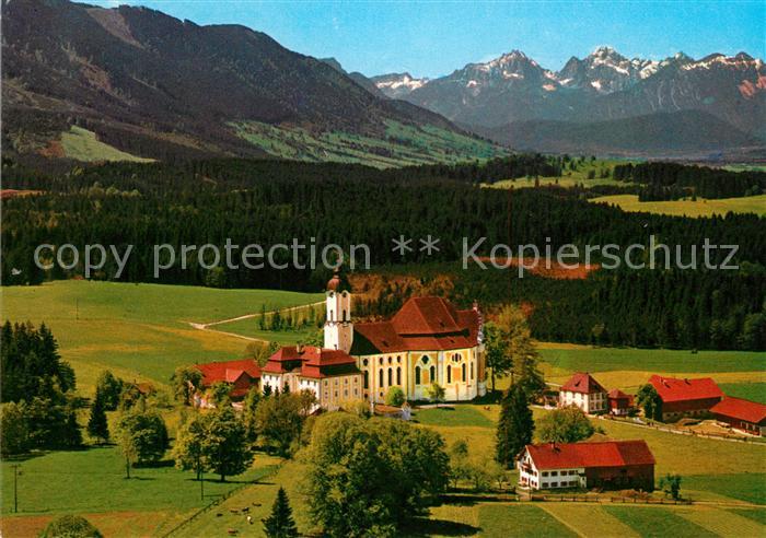 Wies Steingaden Die Wies Wallfahrtskirche Alpenpanorama Fliegeraufnahme