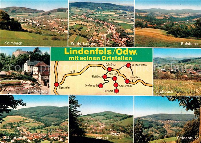 Lindenfels Odenwald mit seinen Ortsteilen Landschaftspanorama Fliegeraufnahme