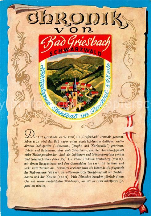 Bad Griesbach Schwarzwald Chronik Wappen Siegel
