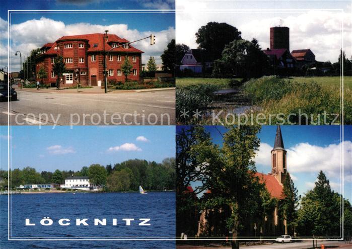Loecknitz Mecklenburg-Vorpommern Amtsgebaeude Burgfried Loecknitzer See Kirche
