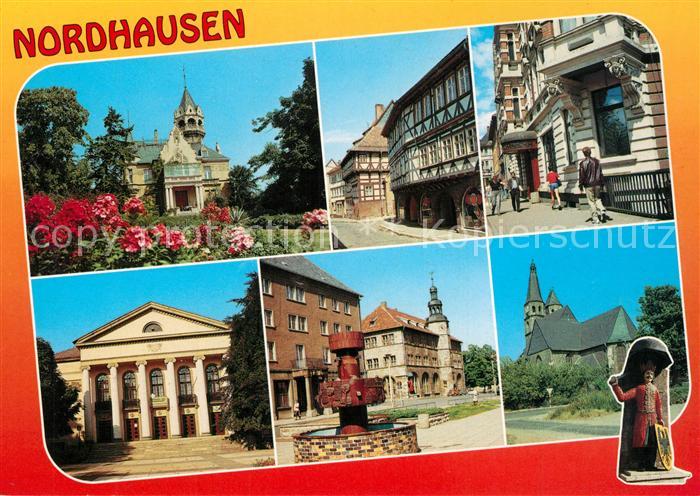 Nordhausen Thueringen Meyenburg Museum Fachwerkhaeuser Stadtcafe Theater Rathaus