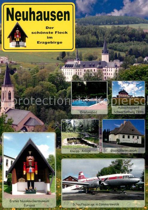 Neuhausen Erzgebirge Erlebnisbad Glashuettenmuseum Kneippanlage Caemmerswalde