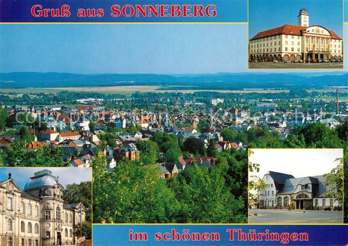 Sonneberg Thueringen Panorama Rathaus Deutsches Spielzeugmuseum Bahnhof
