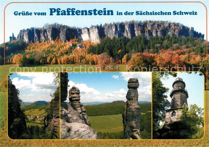 Pfaffenstein Koenigstein Saechsische Schweiz Blicj durch das Nadeloehr Barbarine