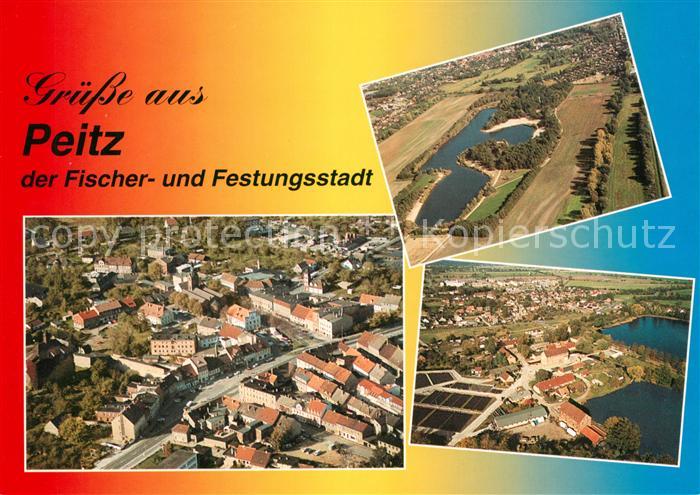 Peitz Fliegeraufnahme Stadtbild Badesee Garkoschke Peitzer Teichlandschaft