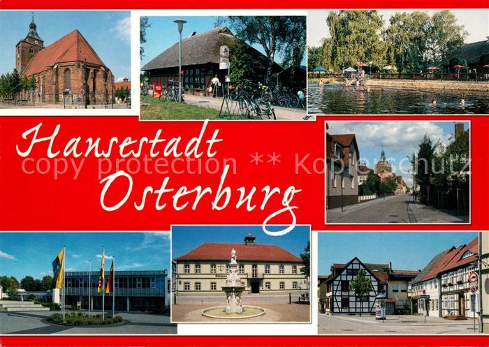 Osterburg Altmark Nikolaikirce Biesebad Poststrasse Landessportschule Rathaus Ma