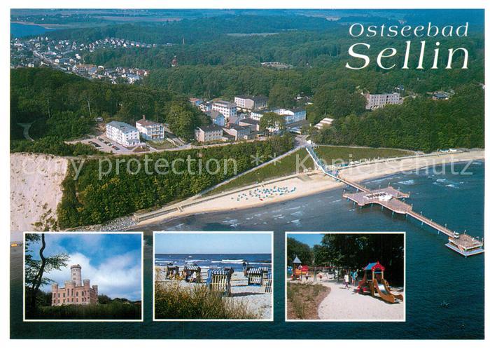 Sellin Ruegen Fliegeraufnahme Schloss Strand Seebruecke