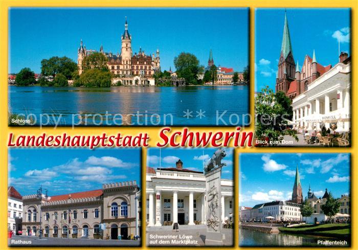 Schwerin Mecklenburg Schloss Dom Pfaffenteich Rathaus