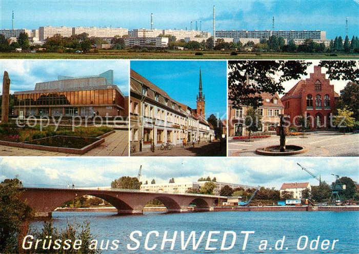 Schwedt Oder Theater Vierradener Strasse Katholische Kirche Kreisgericht Bruecke