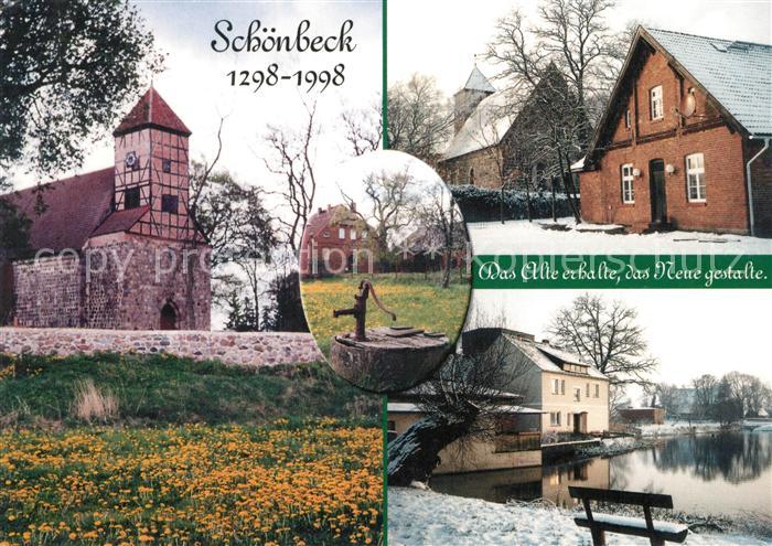 Schoenbeck Mecklenburg Burg Brunnen Winter