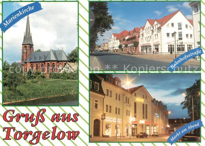 Torgelow Marienkirche Markt am Abend Bahnhofstrasse