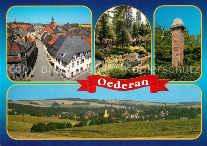Oederan Kleine Kirchgasse Klein Erzgebirge Postdistanzsaeule Panorama