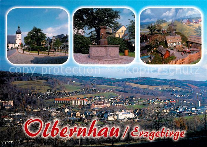 Olbernhau Erzgebirge Panorama Markt Marktbrunnen Heimatberg Museum Haus der Heim