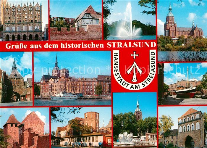 Stralsund Mecklenburg Vorpommern Rathaus Alter Markt Sankt Marien Hauptbahnhof