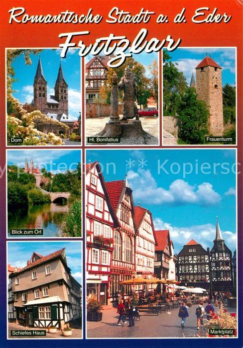 Fritzlar Dom Heiliger Bonifatius Frauenturm Schiefes Haus Marktplatz