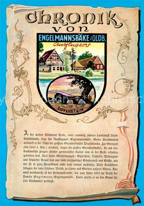 Visbek Gastst?tte Engelmannsb?ke Opferstein Chronik