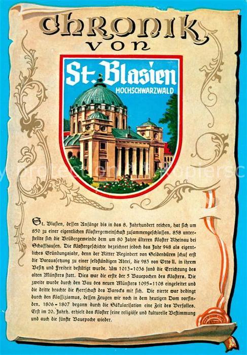 St Blasien Kloster Chronik