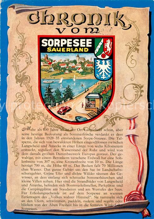 Sorpesee Sauerland Panorama Chronik