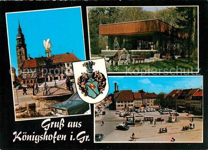Koenigshofen Bad Marktplatz Brunnen Rathaus