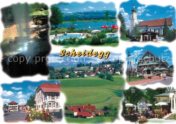 Scheidegg Allgaeu Wasserfall Kirche Freibad