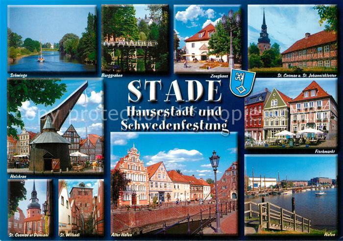 Stade Niederelbe Schwedenfestung Schwinge Berggraben Hafen Fischmarkt St. Johann