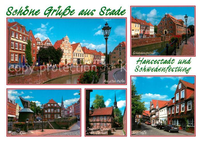 Stade Niederelbe Schwedenfestung Hansestadt Hafen Holzkran Salzstrasse Schwedens