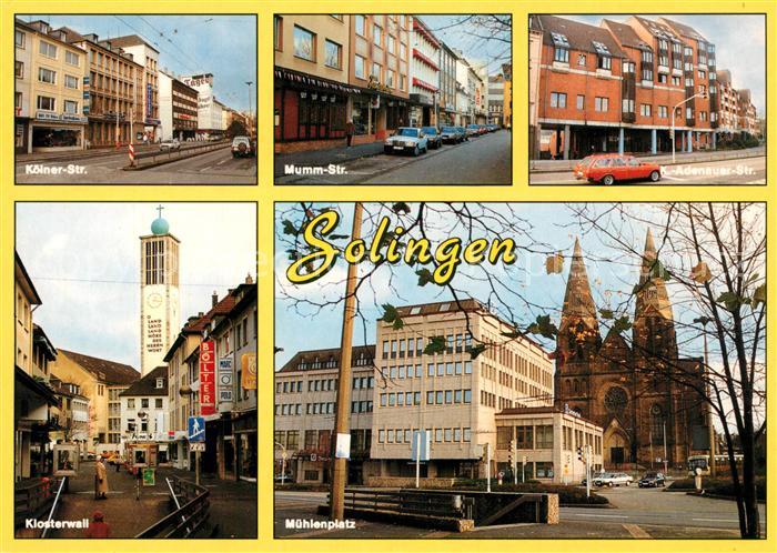 Solingen Koelner-Str. Mumm-Str. Andernauer-Str. Klosterwall Muehlenplatz