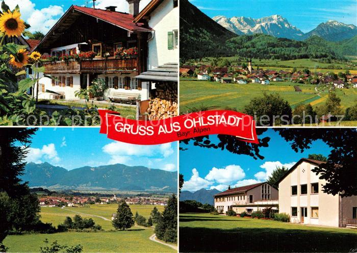 Ohlstadt mit Zugspitzgruppe  Kuranstalt der LVA