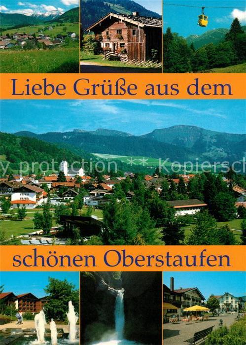 Oberstaufen Fliegeraufnahme Wasserfall Seilbahn Brunnen Schrotkurort