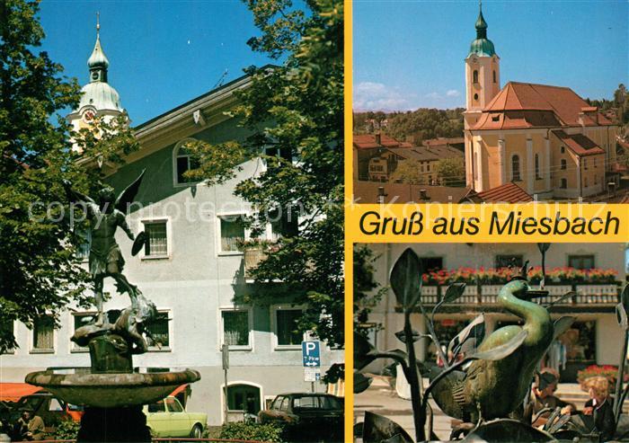 Miesbach Pfarrkirche und Michaelsbrunnen