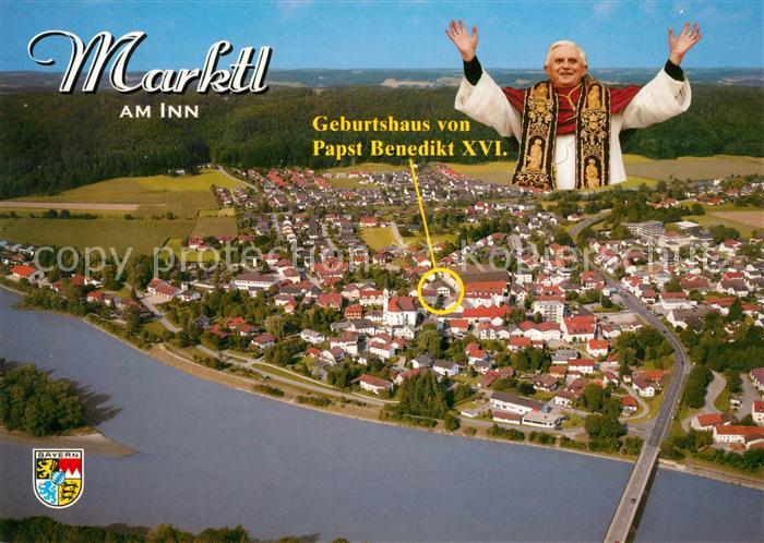 Marktl Inn Geburtshaus von Pabst Benedikt Fliegeraufnahme