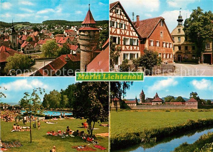 Lichtenau Mittelfranken Blick von der Burg Marktplatz Schwimmbad Burg
