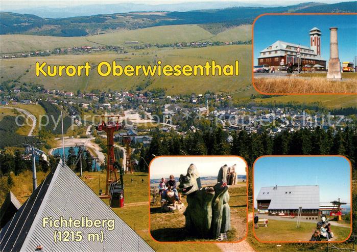 Oberwiesenthal Erzgebirge Fichtelberghaus Holzfiguren Seilbahn
