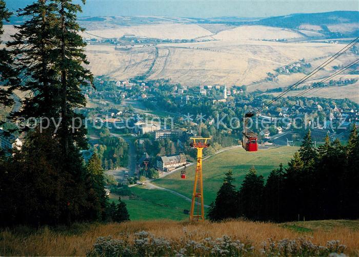 Oberwiesenthal Erzgebirge Blick vom Fichtelberg Seilbahn