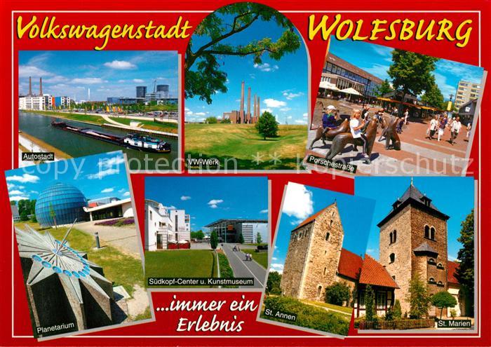 Wolfsburg VW-Werk Porschestrasse Plantetarium Kunstmuseum St.Marien