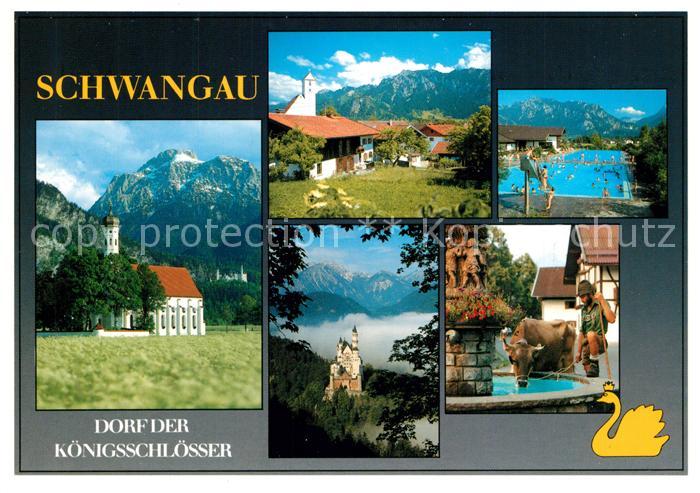 Schwangau Brunnen Freibad Koenigsschloesser