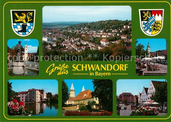 Schwandorf Fliegeraufnahme Brunnen Kirchen