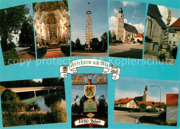 Feichten Alz Maibaum Saeule Kirche Bruecke