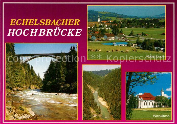 Echelsbach Hochbruecke Rottenbuch Wieskirche Fluss