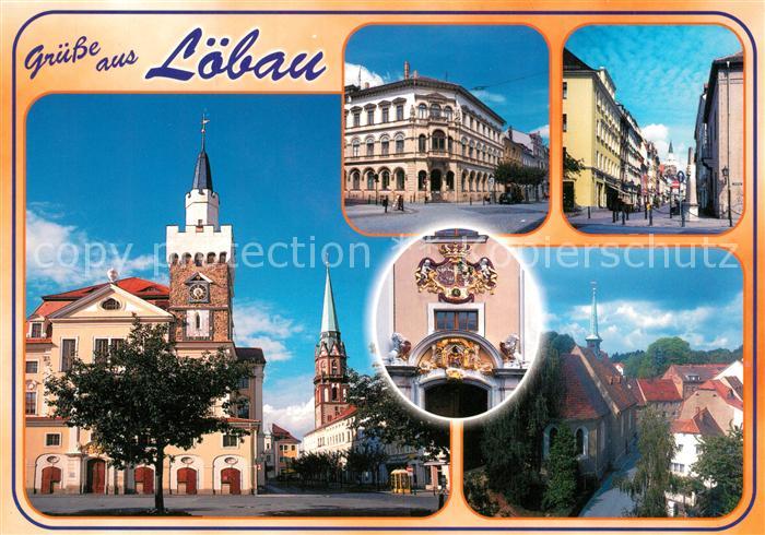 Loebau Sachsen Rathaus Johanniskirche Gartenstrasse Zittauer-Strasse Heiliggeist