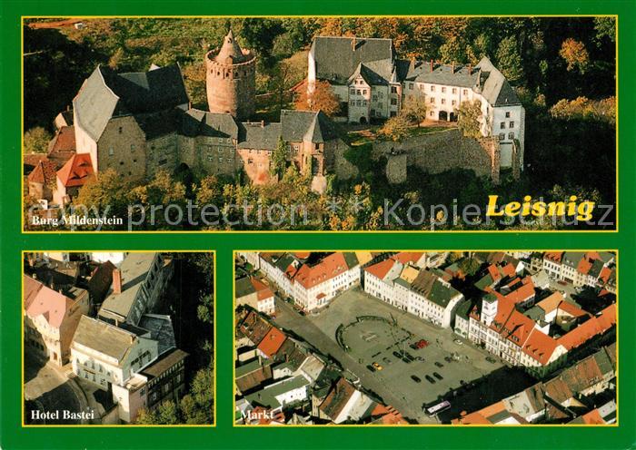 Leisnig Fliegeraufnahme Burg-Mildenstein Hotel-Bastei Markt