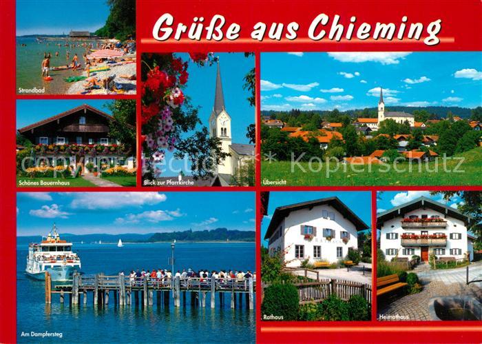 Chieming Chiemsee Dampfersteg Strand Bauernhas Heimathaus
