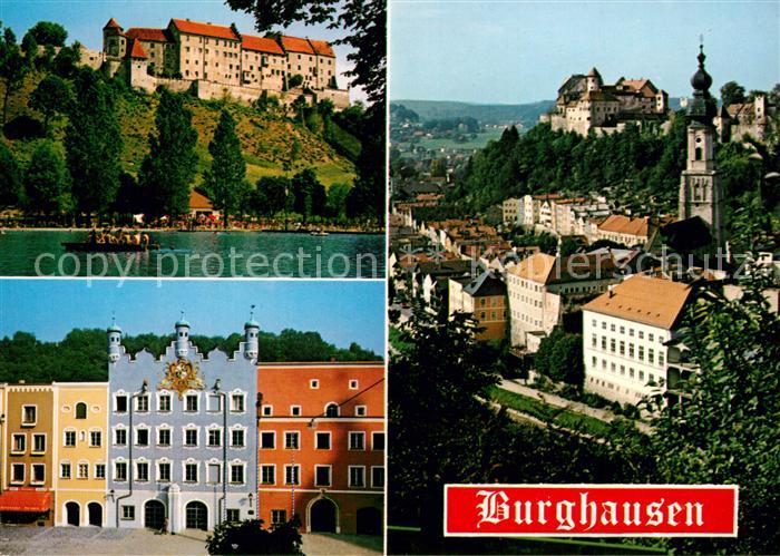 Burghausen Salzach Woehrsee mit Burg Blick von Ach ehem. Regierungsgebaeude