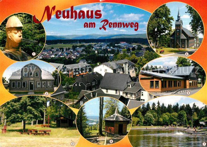 Neuhaus Rennweg Holzkunst im Gluecksthal Heimatmuseum-Geisslerhaus Holzkirche We