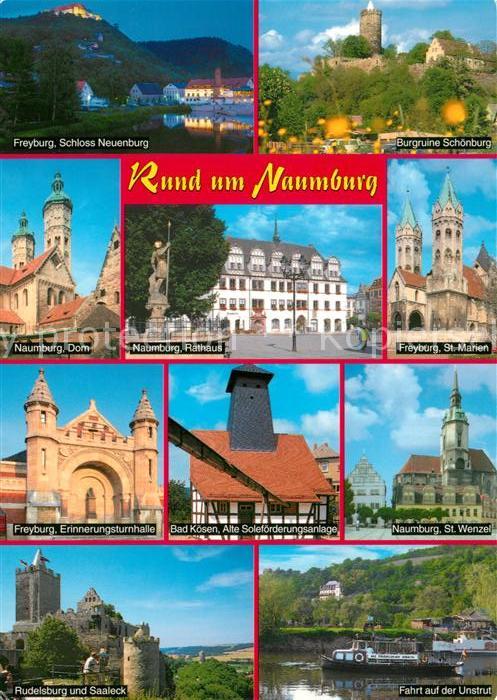 Naumburg Saale Freyburg Schloss-Neuenburg Burgruine-Schoenburg Dom Kirchen Bad-K
