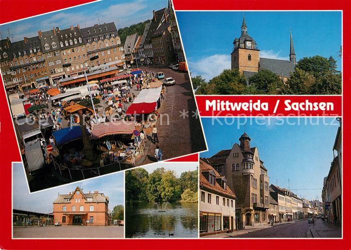 Mittweida Markttreiben Schwanenteich Rochlitzer-Strasse