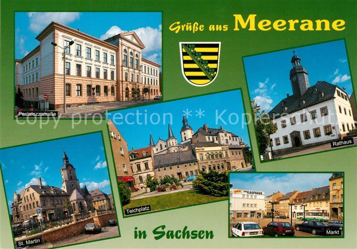 Meerane Pestalozzistrasse Teichplatz Markt Rathaus