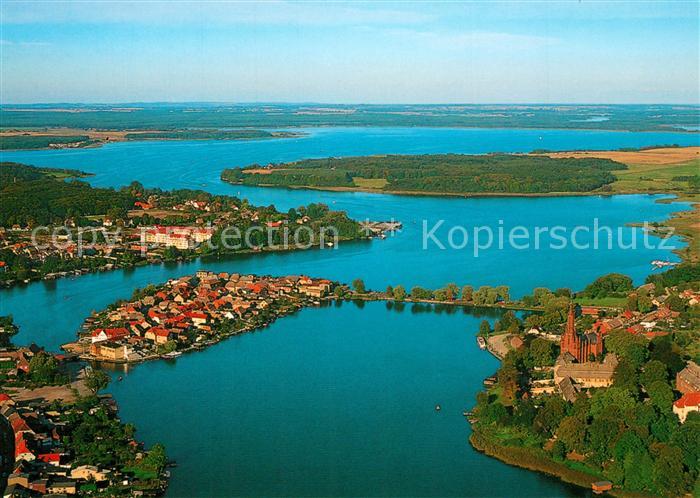 Malchow Fliegeraufnahme Stadt auf Insel im Fleesensee