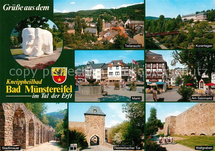 Bad Muenstereifel Kuranlagen Markt Salzmarkt Stadtmauer Heisterbacher Tor Wallgr