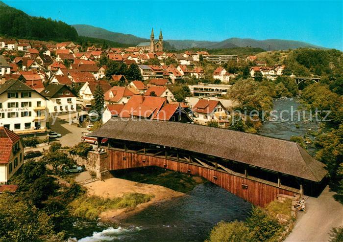 Forbach Baden Holzbr?cke Panorama Kirche